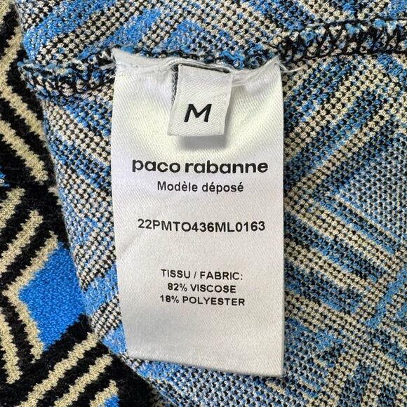 Paco Rabanne Geometric Jacquard Knit Crop Top Size Medium - Picture 7 of 8